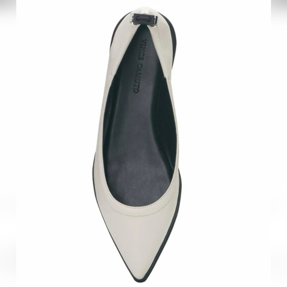 Vince Camuto Bendreta Sport White Pointed Toe Ballet Flats Size 9 NWT Cushioned - Picture 2 of 12